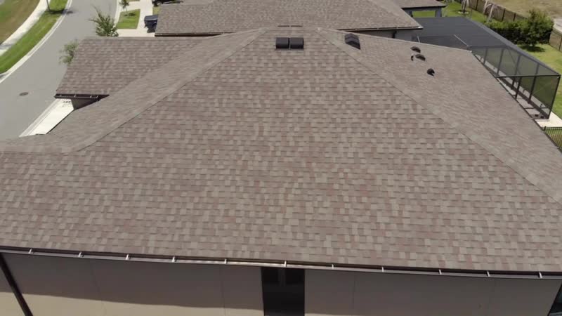 Overhead drone view of a residential roof, Tampa Bay