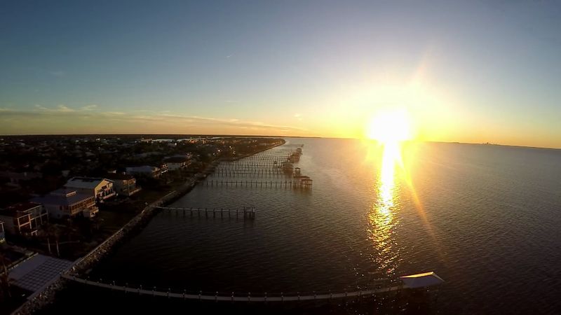 Aerial view over Apollo Beach, Tampa Bay